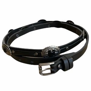 Thin Black Western/Bohemian Style Belt